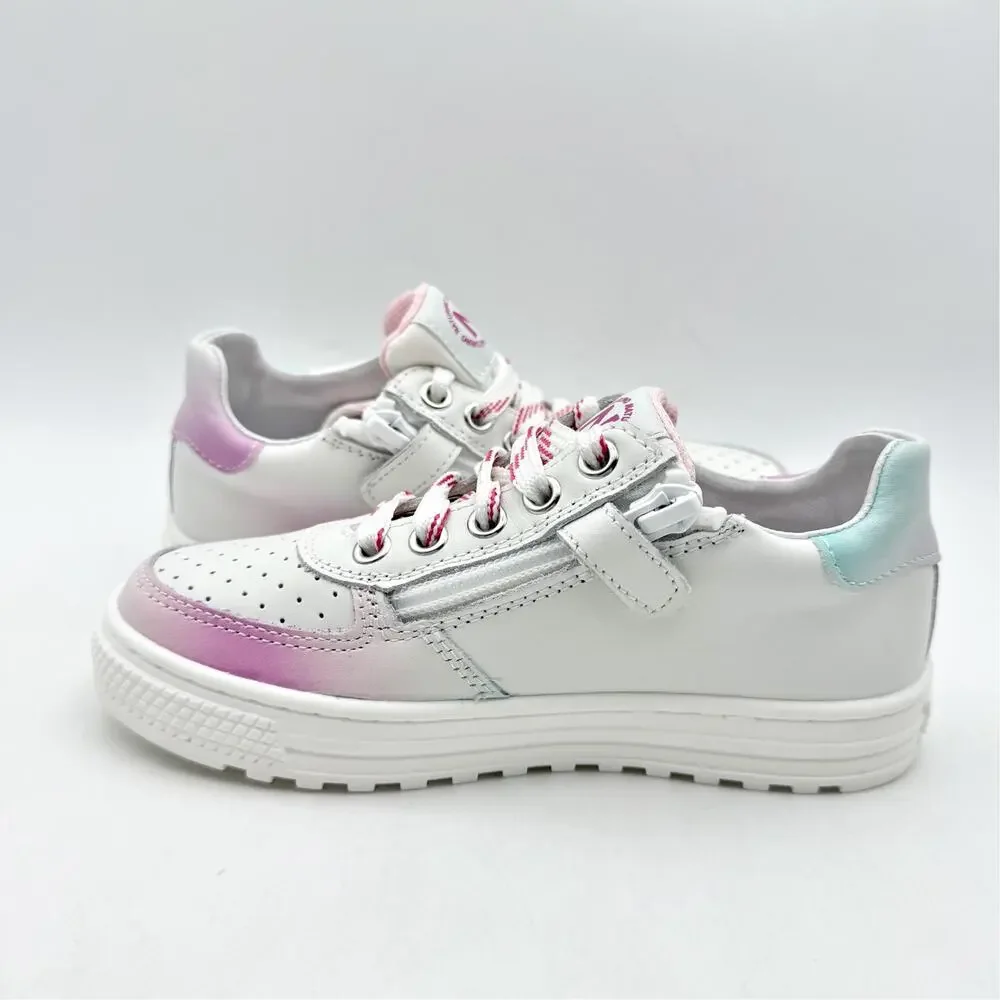 Naturino Girls Hess 2 Vl Sneakers EU 28 US 11 White Pink Blue Leather NWOB